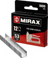MIRAX скобы тип 53 (A/10/JT21), 12 мм, калибр 23GA. 1000 шт (3153-12)