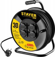 STAYER RX-325 КГ 3х2.5 30м 4000Вт IP44, Силовой удлинитель на стальной катушке (55076-30)
