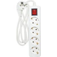 Удлинитель U-4g-3m-Z-V-c с 4 евророзетками (с/з, с/в) 3м, SIMPLE POWER
