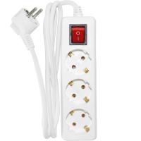 Удлинитель U-3g-3m-Z-V-c с 3 евророзетками (с/з, с/в) 3м, SIMPLE POWER