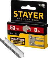 STAYER скобы тип 53 (A/10/JT21), 8 мм, калибр 23GA. 1000 шт. (3159-08)