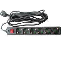 Сетевой фильтр UF-6g-3m-Z-V с 6 евророзетками (с/з, с/в) 3м, черн
