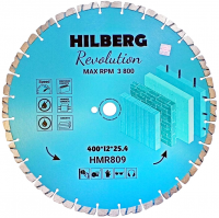 Диск алмазный отрезной 400*25.4*12*3.8мм по железобетону Hilberg Revolution HMR809