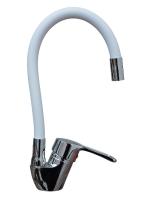 Смеситель для кухни однорычажный с гиб.излив «LIMAN» L4110W YUB-REFLECTOR COLOR-WHITE WSL-181 (1*10)
