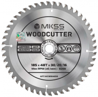 Диск пильный по дереву 185*30/20/16*T48 Woodcutter MKSS WC18504830