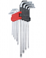 Набор шестигранных ключей TORX из 9 предметов "L" (1.5-10мм) Strong СТП-92300001