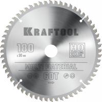 KRAFTOOL Multi Material, 180 х 30 мм, 60Т, пильный диск по алюминию (36953-180-30)