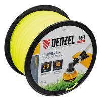 Леска для триммера витой квадрат, 3,0мм х 163м, на DIN катушке FLEX CORD// Denzel