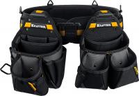 KRAFTOOL KBS-3L пояс монтажника, в комплекте: пояс монтажника и 2 большие сумки (38761)