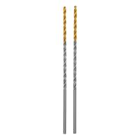 Сверло спиральное по металлу 2 х 86 мм Р6М5, Golden Tip, удлиненное, 2шт. Denzel