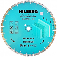 Диск алмазный отрезной 350*25.4*12*3.3мм по железобетону Hilberg Revolution HMR808