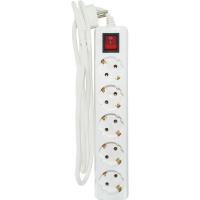 Удлинитель U-5g-5m-Z-V-c с 5 евророзетками (с/з, с/в) 5м, SIMPLE POWER