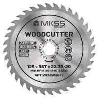 Диск пильный по дереву 125*22.23/20*T36 Woodcutter MKSS WC12503622