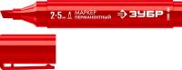 ЗУБР МП-300К красный, 2-5 мм, клиновидный перманентный маркер (06323-3)