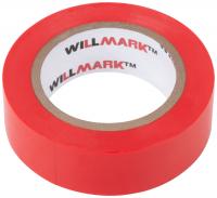 Изолента ПВХ самозатухающая WILLMARK  19 мм х 0,16 мм х 10 м ( красная )