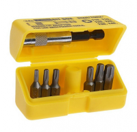 Набор бит из 7 предметов TORX 10/15/20/25/30/40 + адаптер (Yellow) Mr. Logo SD-801B-AT-1